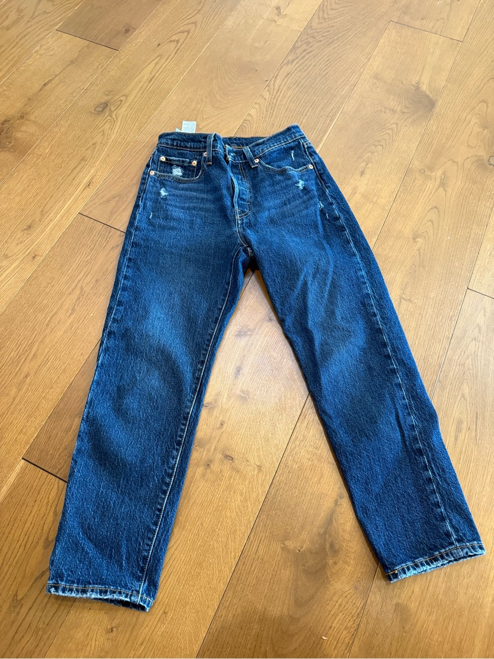 Levi’s 501 Dark Blue Relaxed Fit Cropped Jeans sz 26